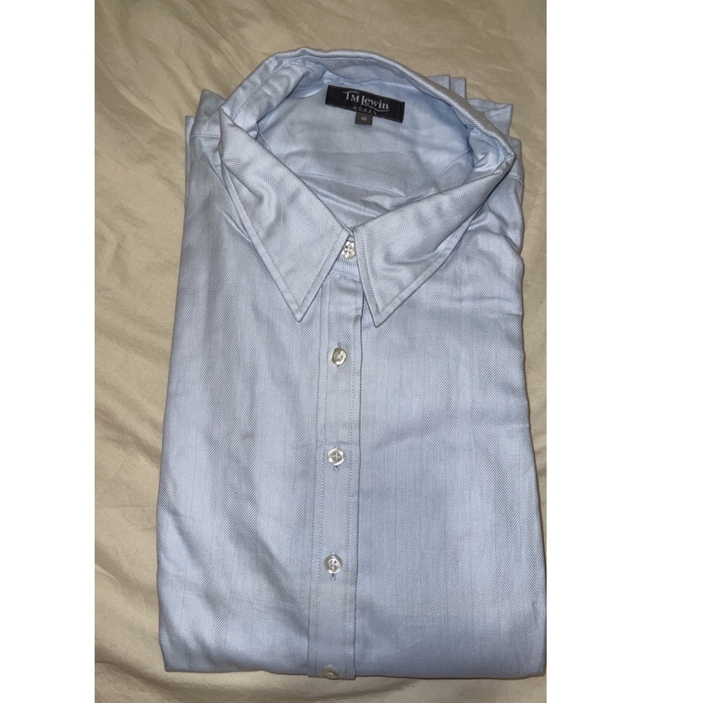 TM Lewin Blue Button-Down Shirt - UK Size 18; US 16